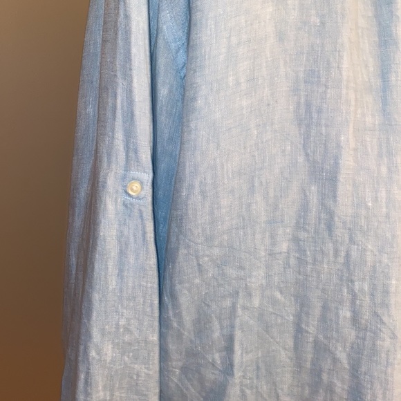 Light Blue Linen Button Up - Picture 4 of 5
